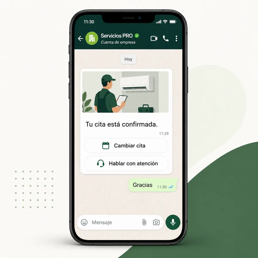 Atención al cliente para empresas de servicios con mensajería empresarial