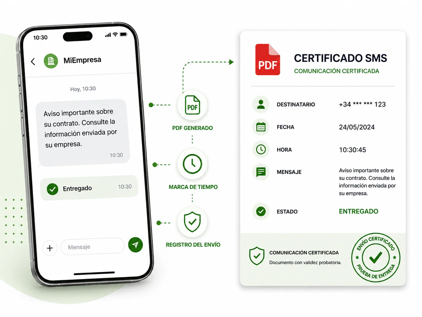 SMS certificado para empresas con prueba documental del envío