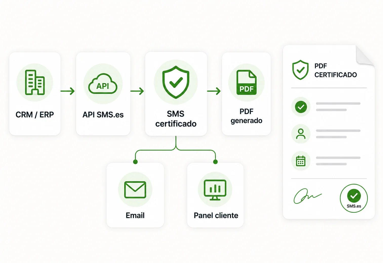 Integración API para automatizar comunicaciones por SMS certificado